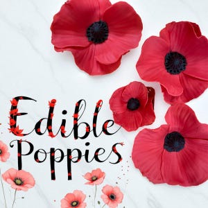 &quot;Essbare Mohnblumen &quot;&quot;Tortendeko&quot;&quot; Tortenstecker Cupcake Topper Zuckerrote Blumen Volkstrauertag Dekoration.&quot;