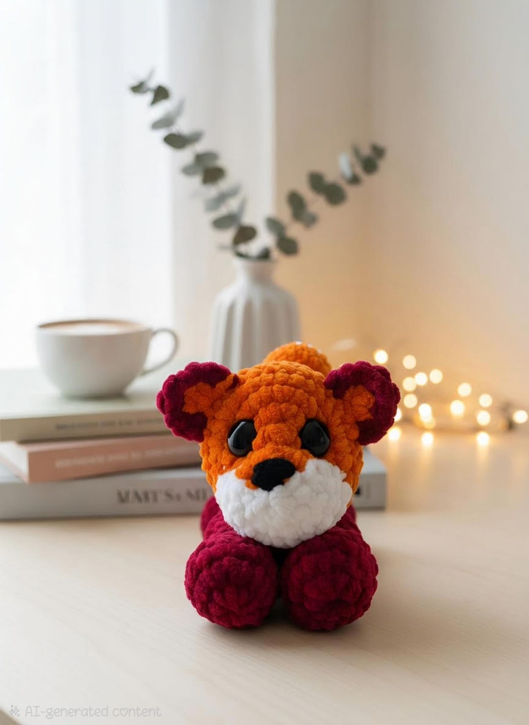 Chunky Crochet Fox Plushie – Amigurumi Velvet Stuffed Animal, Woodland ...