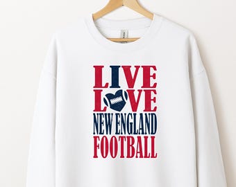 New England Football Sweatshirt, Love New England Gameday Hoodie