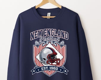 New England Football Sweatshirt, Mens Womens Crewneck, Sports Fan Gift