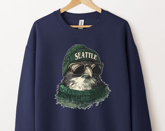 Seattle Football Crewneck Sweatshirt, Vintage Sports Fan Apparel, Trendy Game Day Gift, Unisex Seattle Sweatshirt, Seattle Football Fan