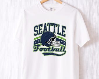 Comfort Colors® Seattle Football Vintage T-Shirt,Retro Seattle Football Shirt