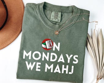 Comfort Colors® On Mondays We Mahj Shirt  Filipina Mom Dad Tee Mahjong Gift Mahjong Shirt Gift for Mahjong Lover Shirt Mahjong Shirt for Her