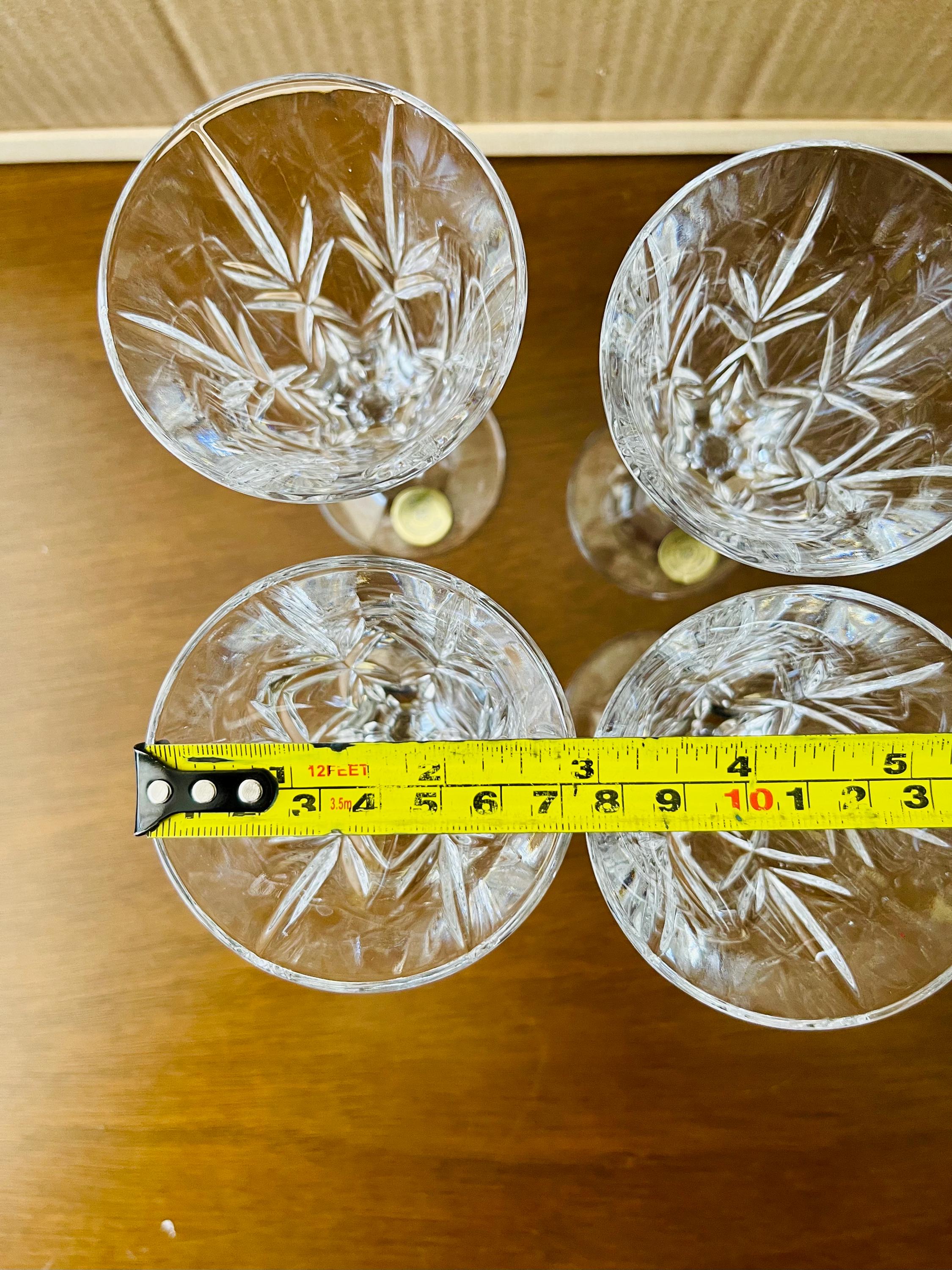 チェコスロバキア　Bohemia Glass 四つ葉型クリスタルトレイ Vintage Bohemia Lead Crystal Wine Glasses – Set of 4, Czech
