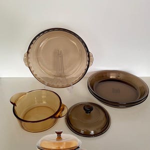 Vintage PYREX Vision Amber Brown Bakeware – USA Made Glass Ovenware