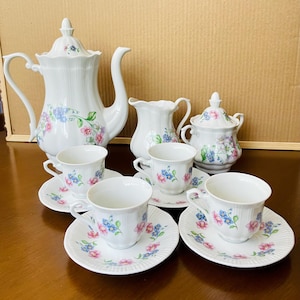 Vintage Tea Set - Walbrzych Garlandia Tea Set | Floral Porcelain Coffee Set | Made in Poland - Vintage China