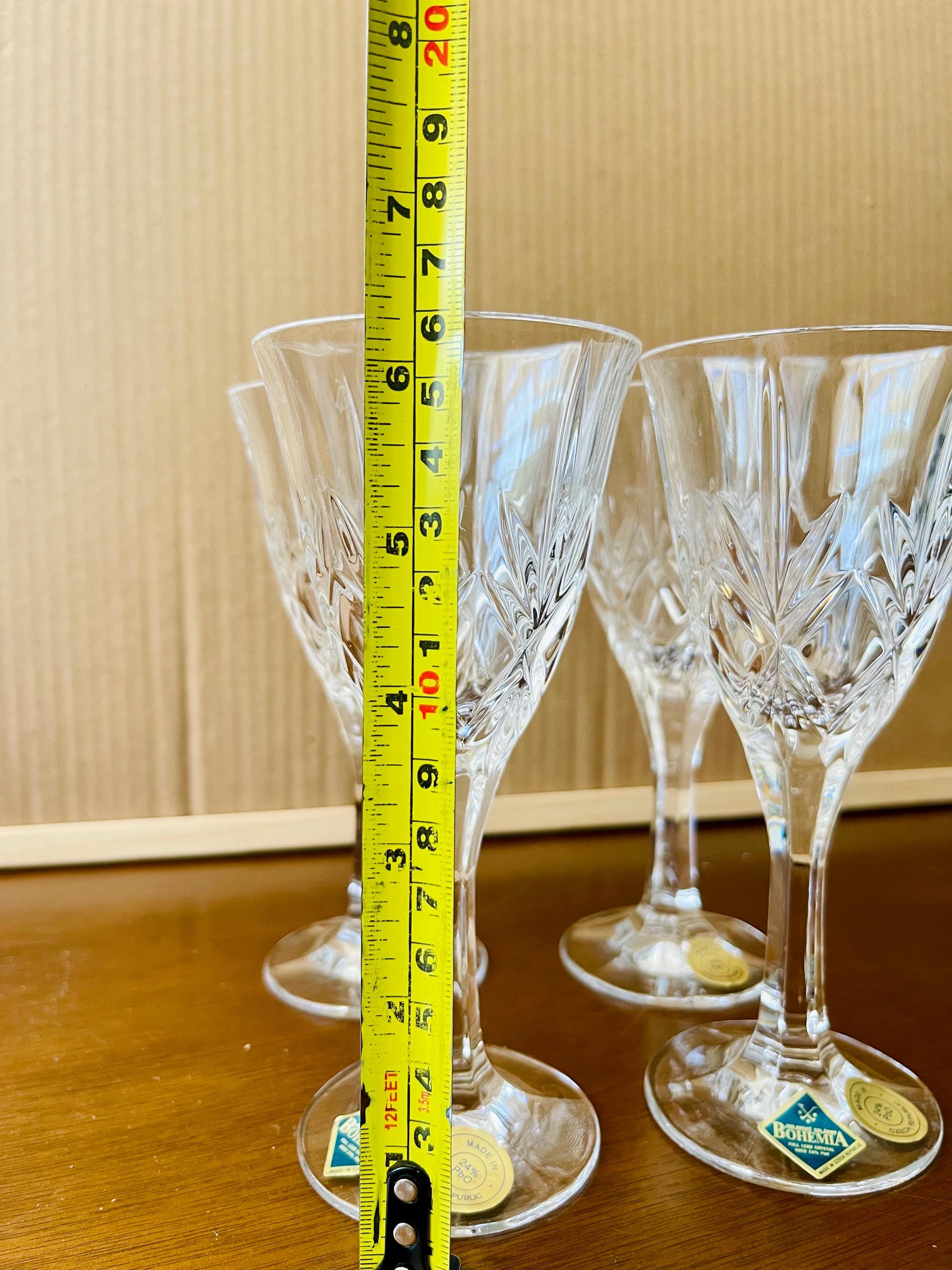 ヴィンテージ ボヘミア 鉛クリスタル ワイングラス – 4個セット 