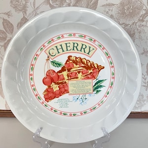 Vintage Himark Kirschkuchen Rezept Teller | 1980er Jahre Retro Backformen