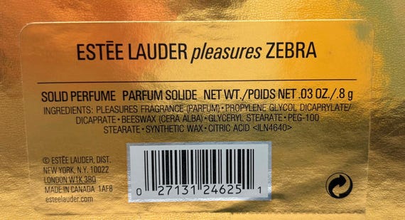 Estee Lauder "Zebra" 2001 Solid Perfume Compact V… - image 9