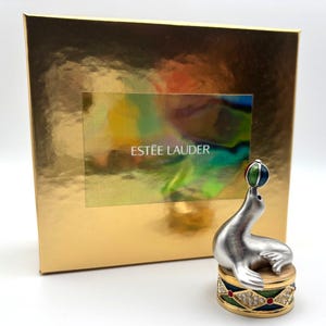 Estee Lauder &quot;Juggling Seal&quot; 2000 Solid Perfume Compact Vintage NIB