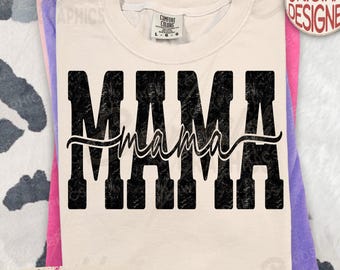 Retro Distressed Mama PNG Bundle, Trendy Mom Shirt Design, Mothers Day Shirt Design, Motherhood Sublimation Design
