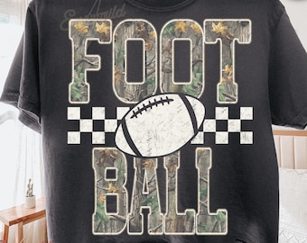 Distressed Camo Football Touchdown PNG, Game Day Sports Sublimation Design (Digital Download)