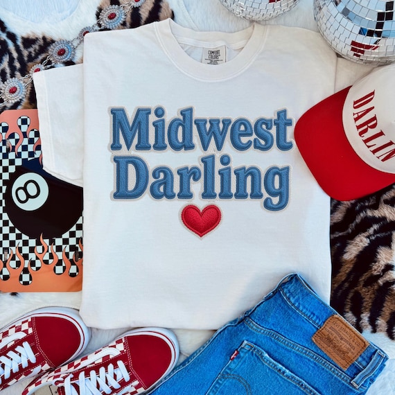 Midwest Darling PNG Sublimation Design, Faux Embroidery Png, Patchwork PNG, Trendy Designs PNG, Trendy Minimal Aesthetic Png