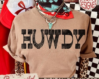 Howdy Trendy Retro Western Country Girl Distressed Summer PNG, Distressed Vintage Cowboy Sublimation Bundle, Howdy Horseshoe Shirt PNG