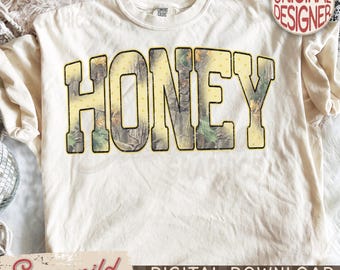 Honey PNG, Butter Yellow Camo Polka Dot Design (Digital Download)