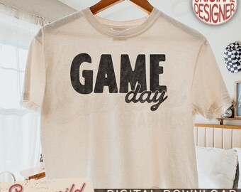 Retro Distressed Game Day PNG, Football Volleyball Game Day Shirt PNG, Team Spirit Shirt Design, Football Season Sublimation