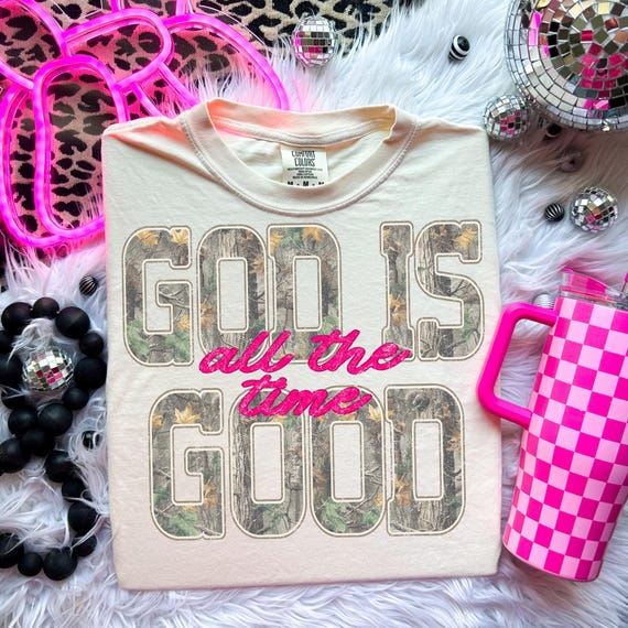 God Is Good All The Time PNG, Trendy Retro Distressed Camo Christian PNG, Retro Faith Png, Jesus Png, Bible Verse Png, Religious Shirt Png
