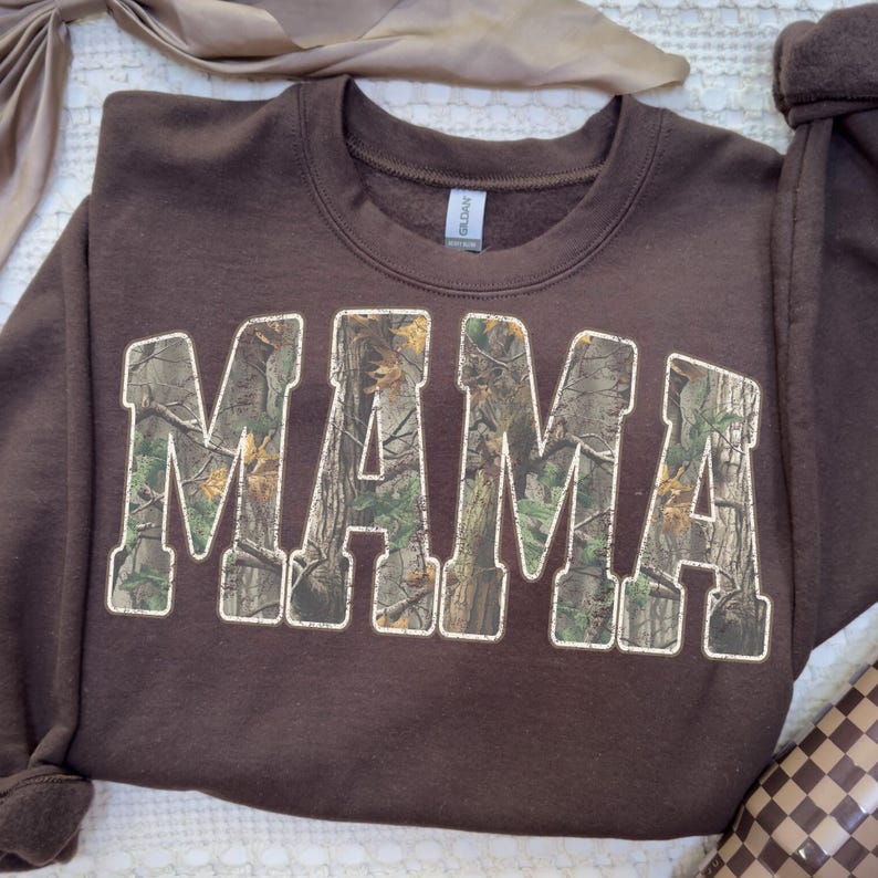 Hunting Mama Camo Western Vintage PNG, Trendy Mom Shirt Design, Camo Print Sublimation, Retro Hunting Distressed, Camo Cozy Season