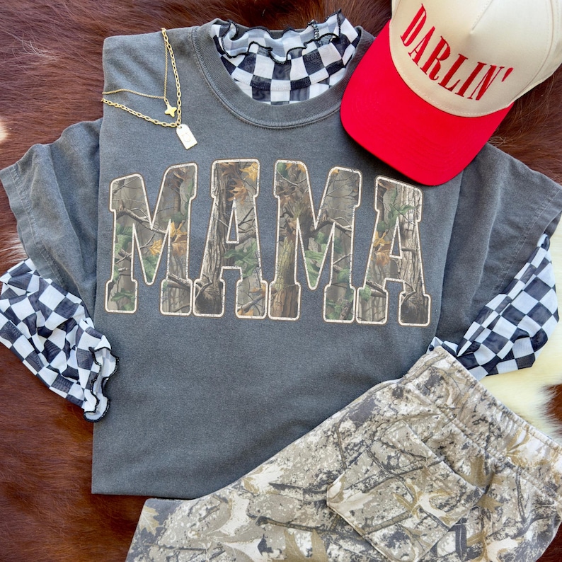 Hunting Mama Camo Western Vintage PNG, Trendy Mom Shirt Design, Camo Print Sublimation, Retro Hunting Distressed, Camo Cozy Season