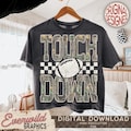 Camo Checkered Football Touchdown PNG, Trendy Game Day Football PNG, Fall Season Sports Sublimation Design, Distressed Sports Mom Shirt Png