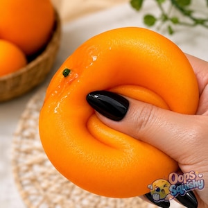 Orange Crunchy Moldable Stress Ball, ASMR Sensory Fidget Toy, Satisfying Squeeze Squishy