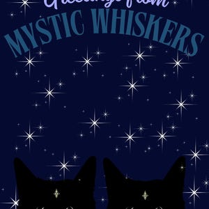 Cartão postal "Saudações de Mystic Whiskers" com impressão artística