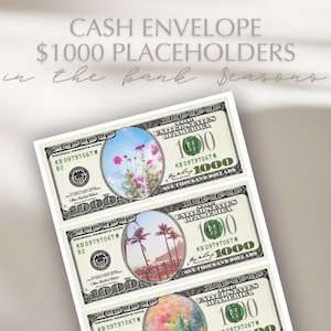 Espaços reservados para envelopes Seasons Cash | 1000 USD | Digital