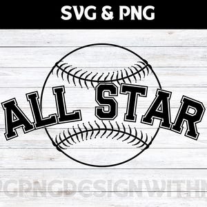 All Stars Baseball SVG PNG: All Star Game Digital Download