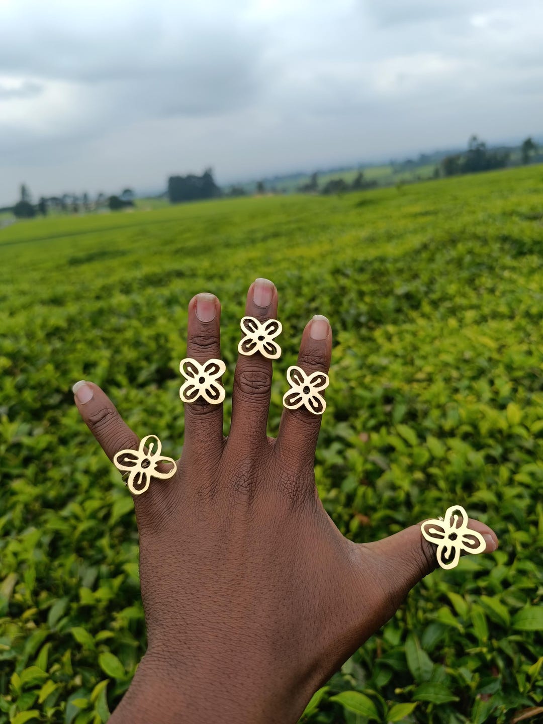 Adjustable Raw Brass African Rings, Handmade Jewelry Set - Etsy