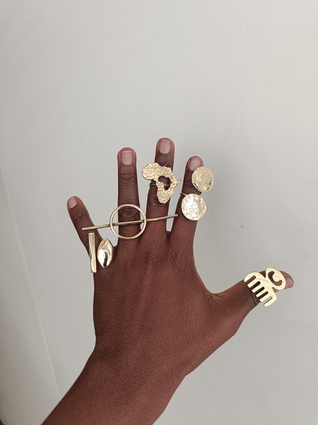 Adjustable Raw Brass Rings, African Jewelry Set - Etsy