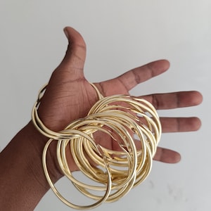 Set of 5 Adjustable Brass Cuff Bracelets: African Unisex Jewelry