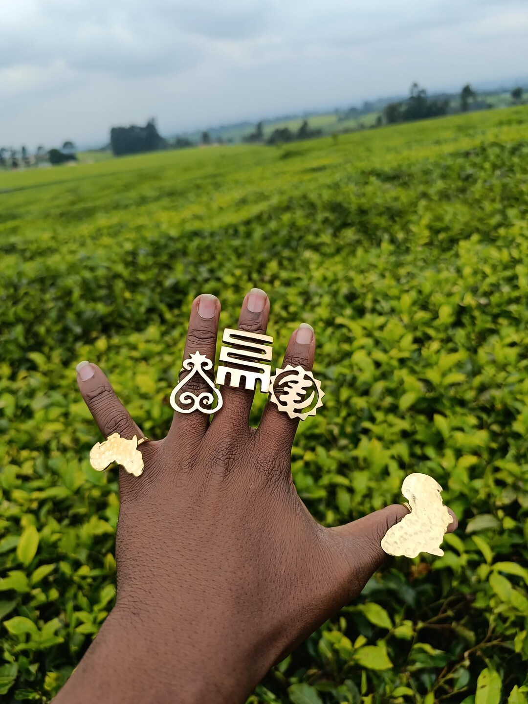 Adjustable Raw Brass African Rings, Handmade Statement Jewelry Set - Etsy