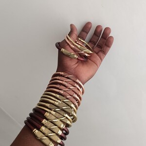 Adjustable Brass Cuff Bracelet: African Unisex Jewelry