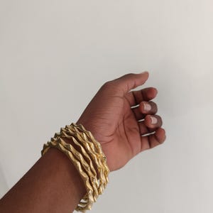 Adjustable Brass Cuff Bracelet: African Unisex Jewelry