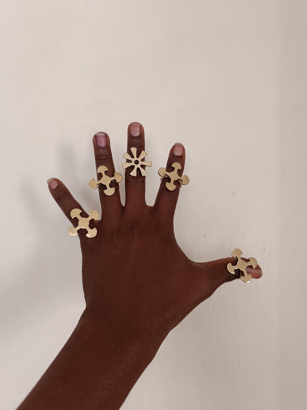 5 Adinkra Brass Rings, Brass Rings, Adjustable Brass Rings,statement ...