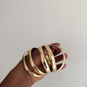 Adjustable Brass Cuff Bracelet: African Unisex Jewelry