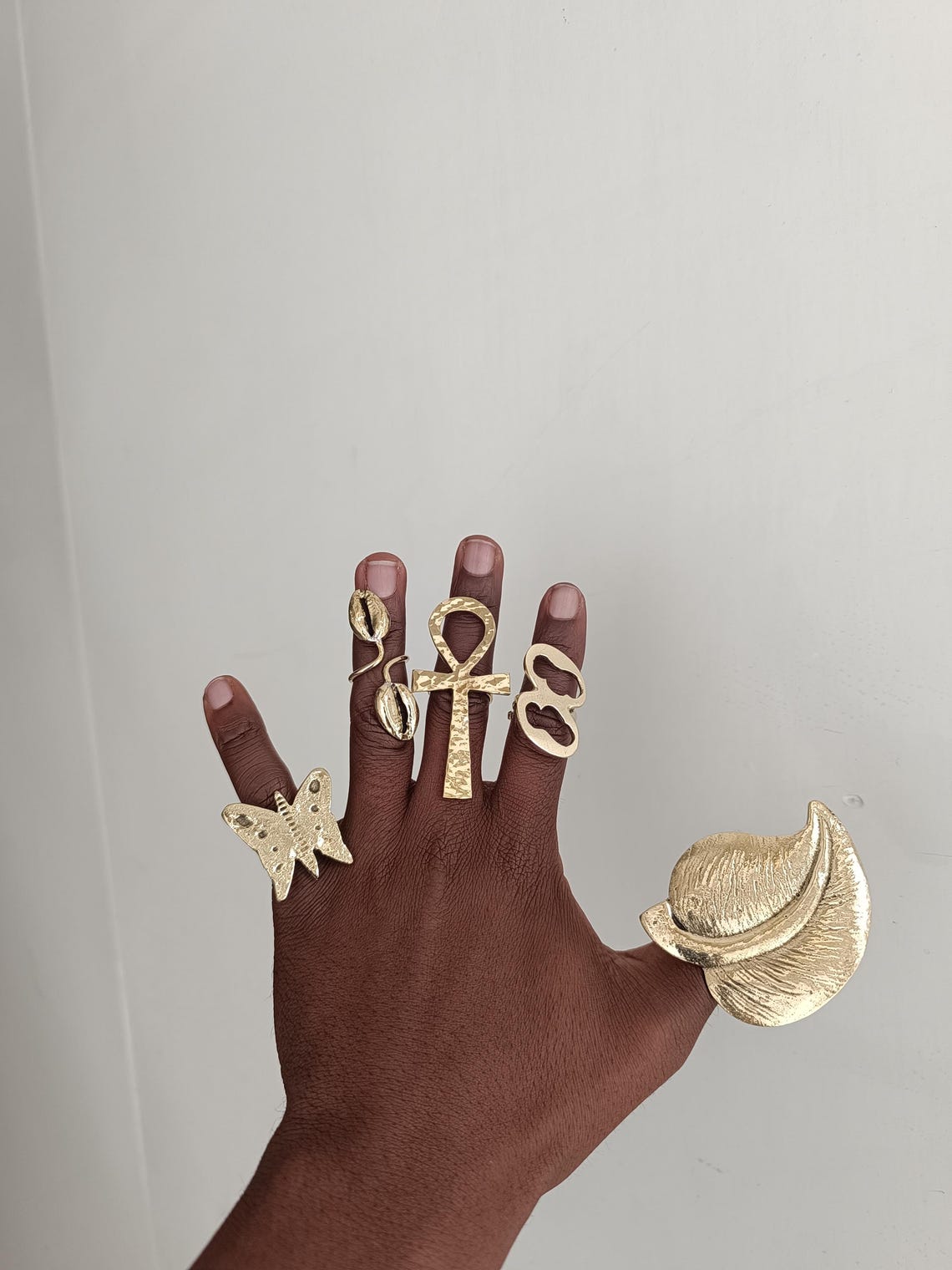 Adjustable Raw Brass African Rings, Handmade Statement Jewelry - Etsy
