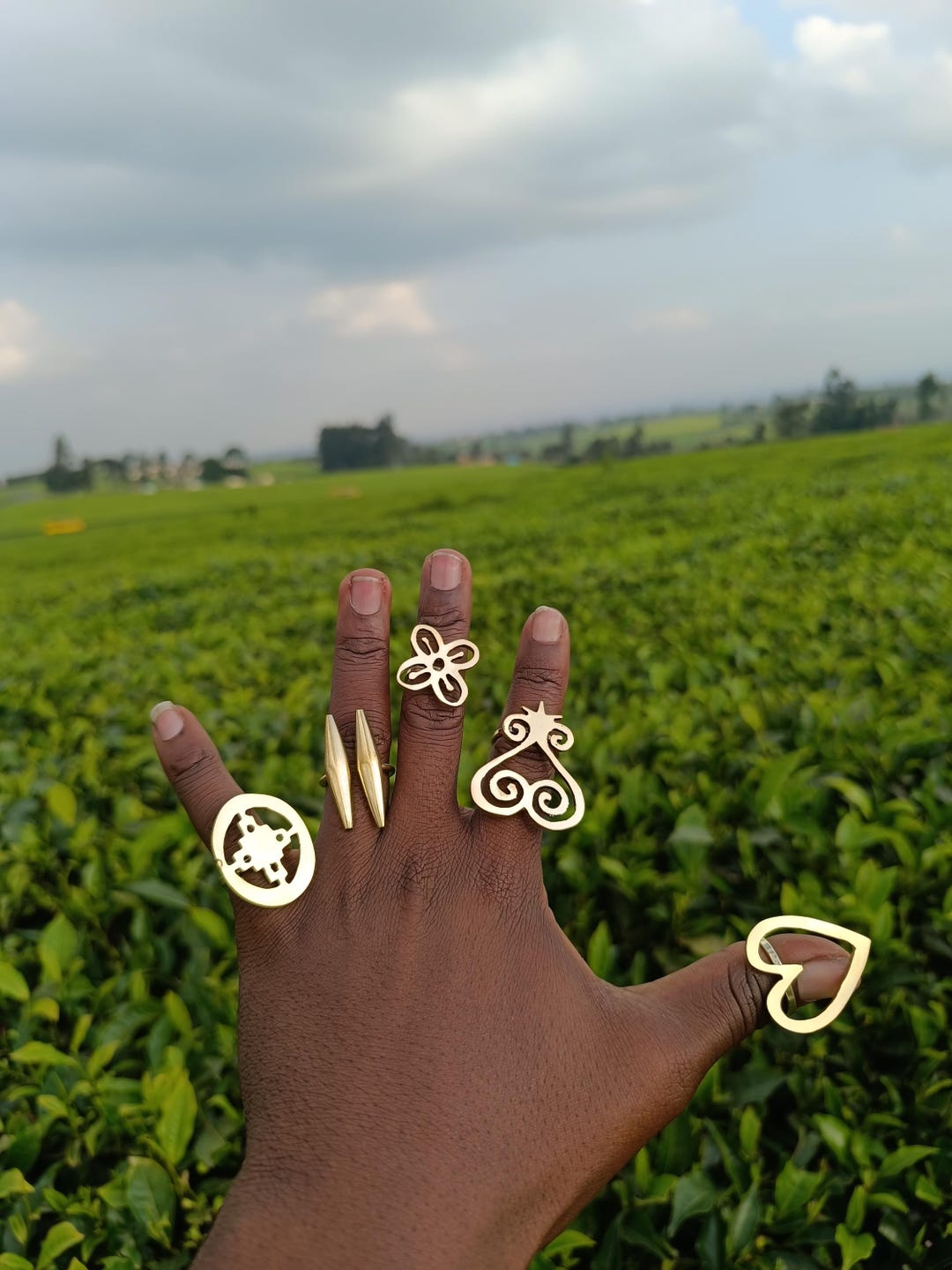 Handmade African Brass Rings, Adjustable Statement Jewelry Set - Etsy