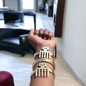 Adjustable Brass Cuff Bracelet: Unisex African Jewelry
