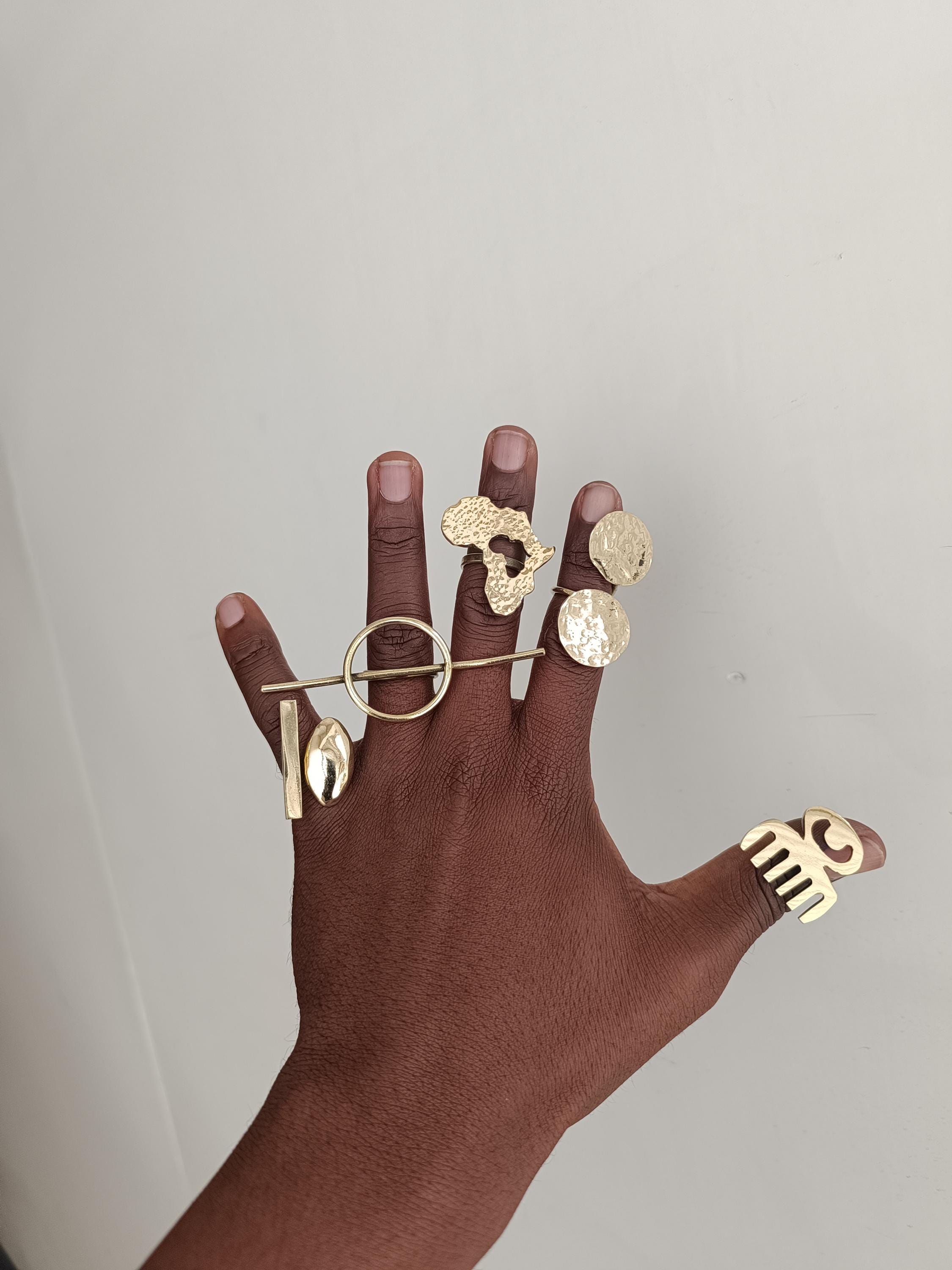 Adjustable Raw Brass Rings, African Jewelry Set - Etsy