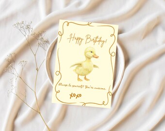 Cartão de aniversário de pato