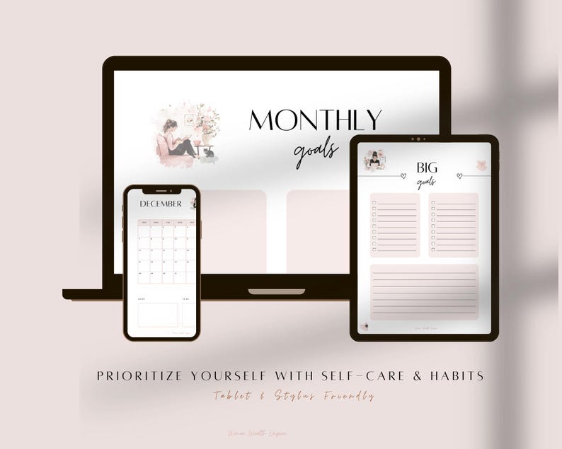 Undated Yearly Digital Planner for iPad | That Girl All in One ...