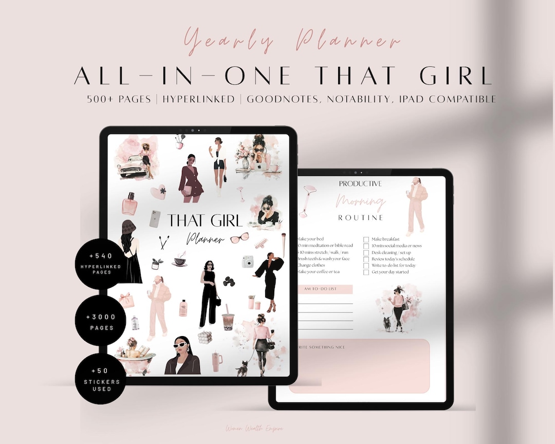 Undated Yearly Digital Planner for iPad | That Girl All in One ...