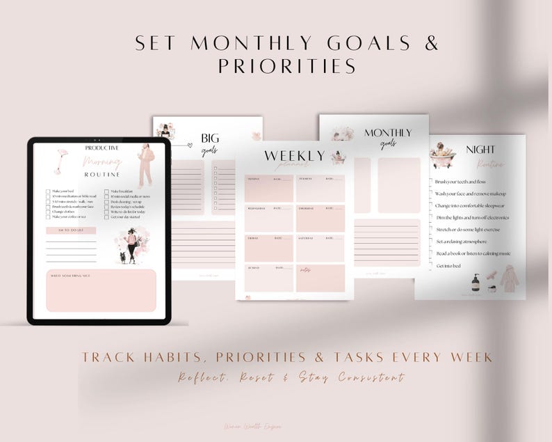 Undated Yearly Digital Planner for iPad | That Girl All in One ...