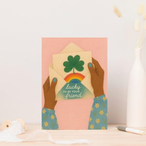Carte d'amitié imprimable, je t'aime, carte de joyeux anniversaire, chanceuse d'être votre ami, 2 tailles 5 x 7, 4 x 6 pouces, JPEG, PDF