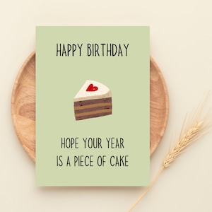 Kuchen Geburtstagskarte zum Ausdrucken, Stück Kuchen Karte, Humorvolle digitale Karte, 2 Größen 5x7, 4x6 Zoll, JPEG, PDF