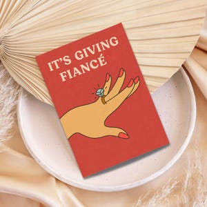 Biglietto di fidanzamento divertente da stampare, biglietto di proposta impertinente, biglietto umoristico per la futura sposa, biglietto per la celebrazione dell'anello, 2 dimensioni 5x7, 4x6 pollici, JPEG, PDF