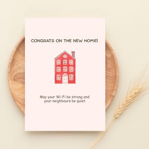 Cartão de casa nova para impressão, cartão engraçado de inauguração de casa, presente com citação engraçada, 2 tamanhos 5x7, 4x6 polegadas, JPEG, PDF