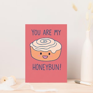 Liebeskarte für den Partner zum Ausdrucken, süße Honigbun Karte zum Valentinstag, romantische Karte, 2 Größen 5x7, 4x6 Inches, JPEG, PDF