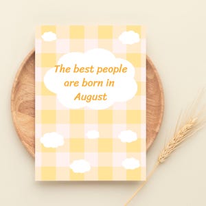 Biglietto di auguri di compleanno di agosto stampabile, le persone più belle nate ad agosto, 2 formati 5x7, 4x6 pollici, JPEG, PDF